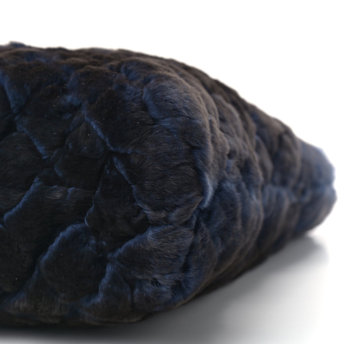 Rabbit Fur Quilted Pattern Shopping Tote Navy