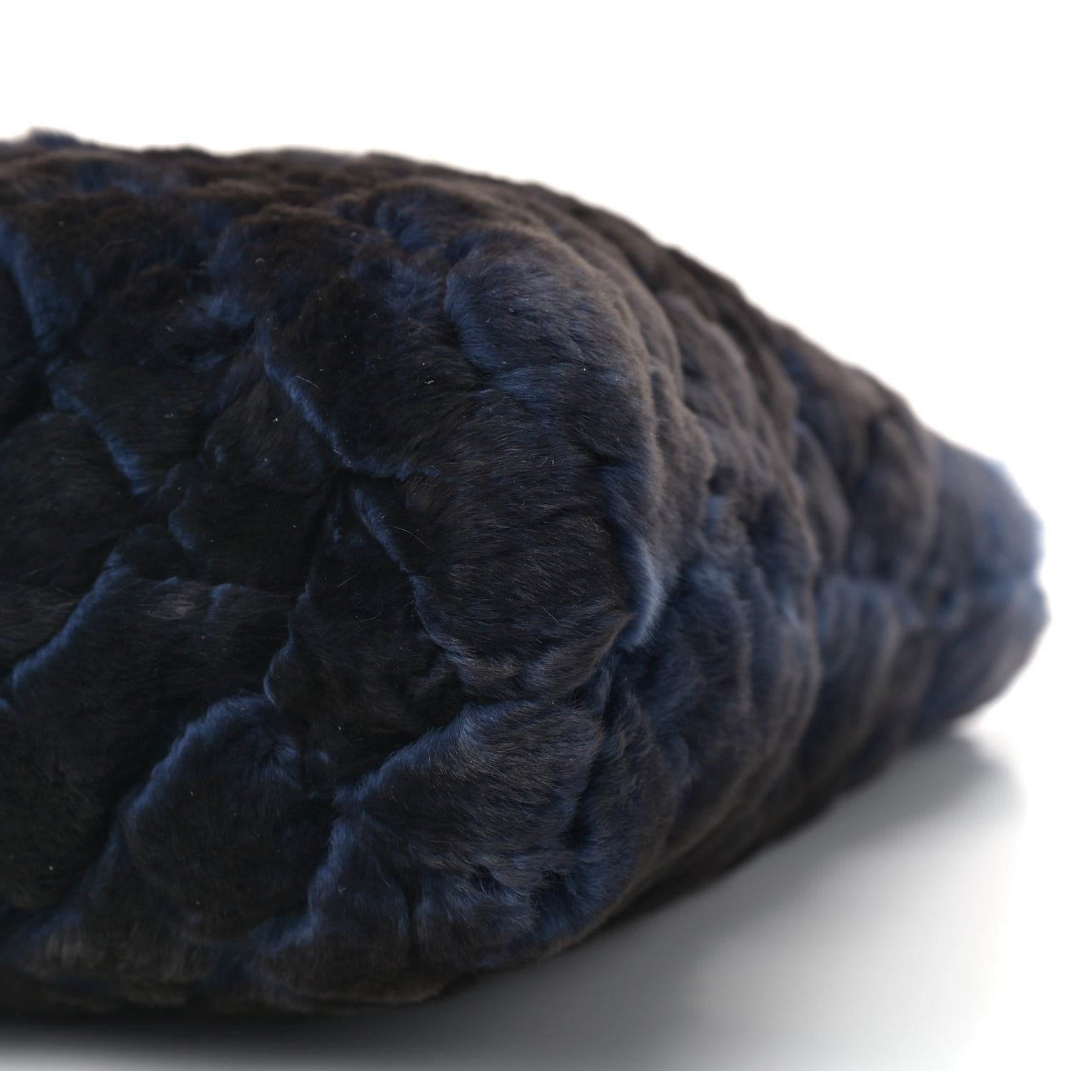 Chanel Rabbit Fur Quilted Pattern Shopping Tote Navy 9 of 9