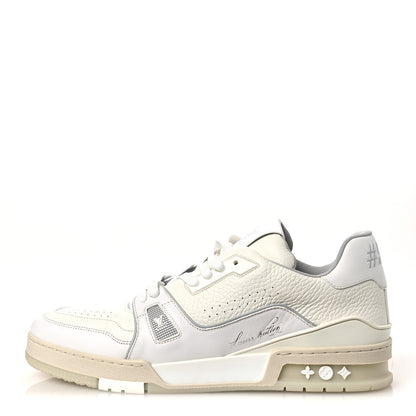 Louis Vuitton Calfskin Mens LV Trainer Sneakers 10 White 1 of 11