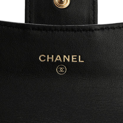 Chanel Calfskin Crocodile Embossed Graffiti 2.55 Cocodile Reissue Flap Card Holder Black Gold 6 of 9
