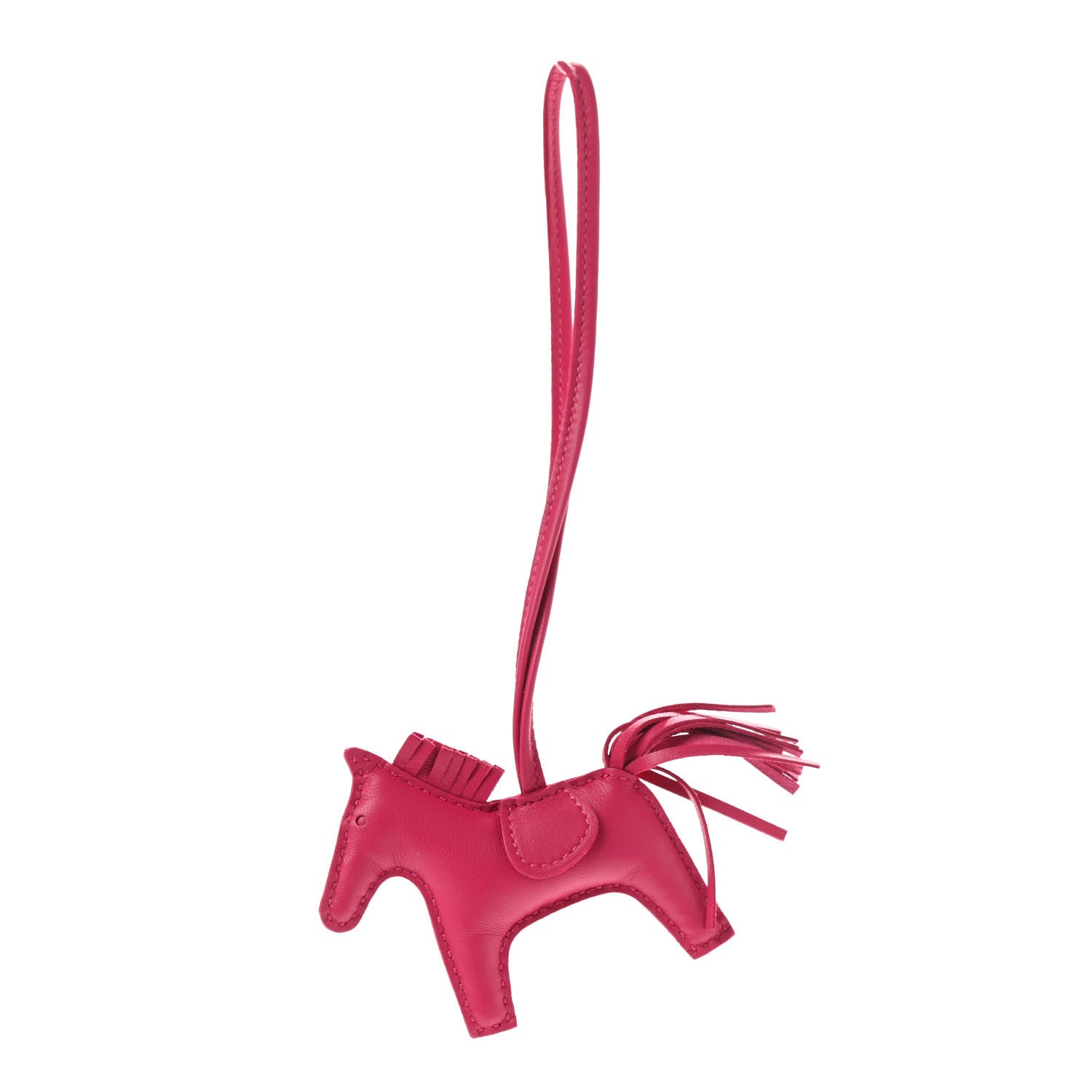 Hermes Milo Lambskin Grigri Rodeo Horse Bag Charm PM Rose Mexico 1 of 4