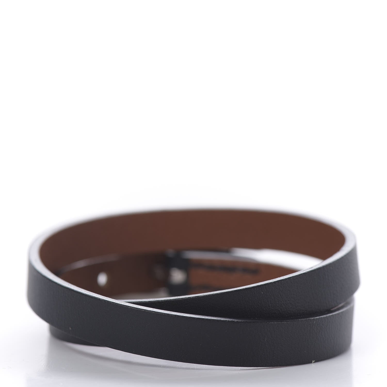Hermes Chamonix Behapi Double Tour Bracelet XS Black Gold 3 of 4