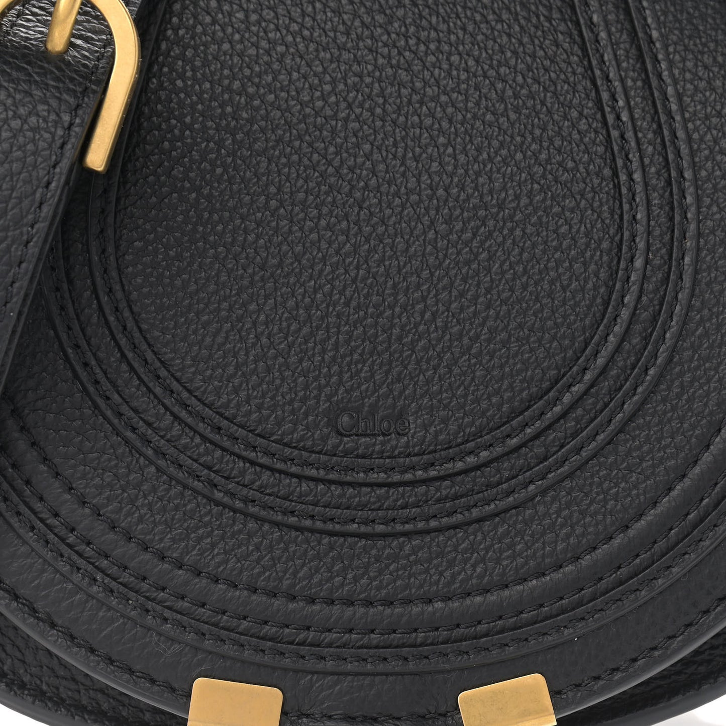Calfskin Mini Marcie Round Crossbody Bag Black
