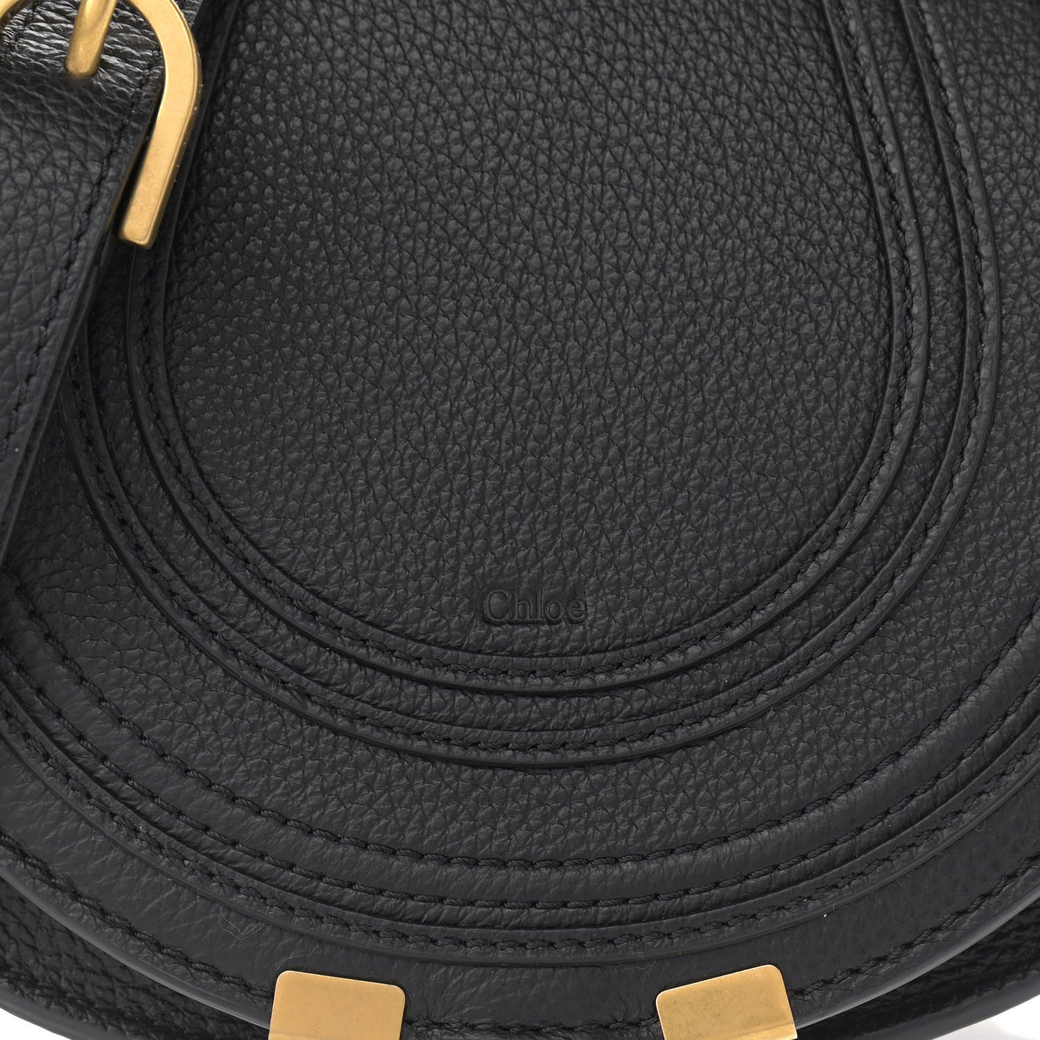 Chloe Calfskin Mini Marcie Round Crossbody Bag Black 8 of 10