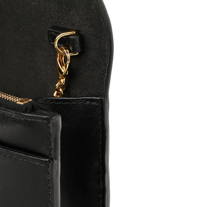 Fendi Vitello Liberty Lucido Metal Monster Eyes Tube Wallet on Chain Black 11 of 11