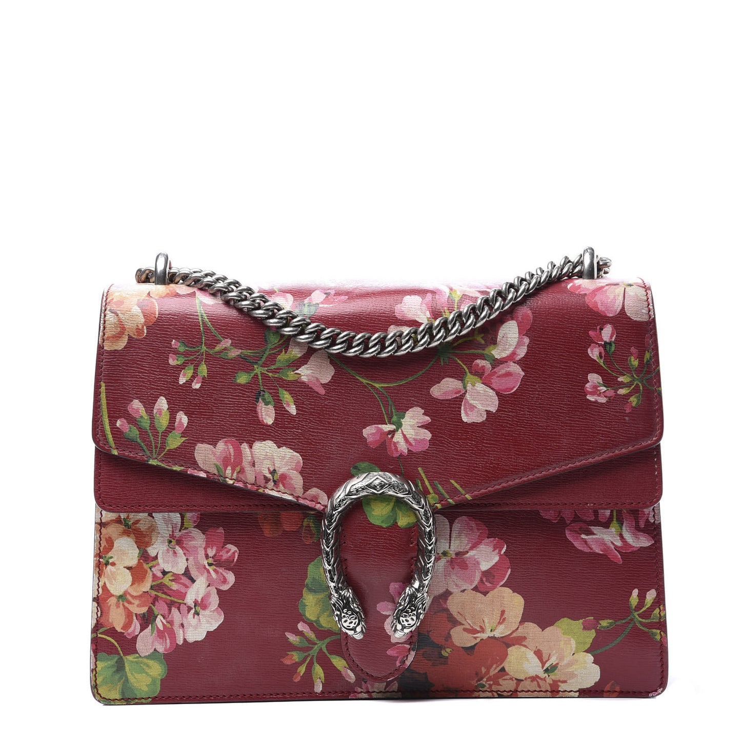 Calfskin Blooms Print Medium Dionysus Shoulder Bag Romantic Cherry Multicolor
