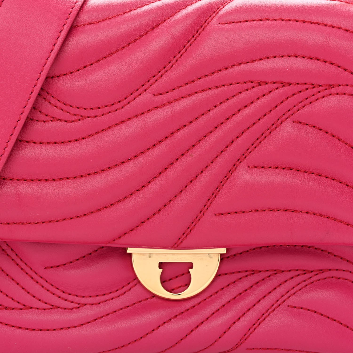 Salvatore Ferragamo Calfskin Quilted Lexi Shoulder Bag Pink 8 of 10