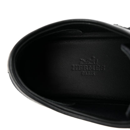 Hermes Canvas Embroidered Innocent Sneakers 37 Black 8 of 9