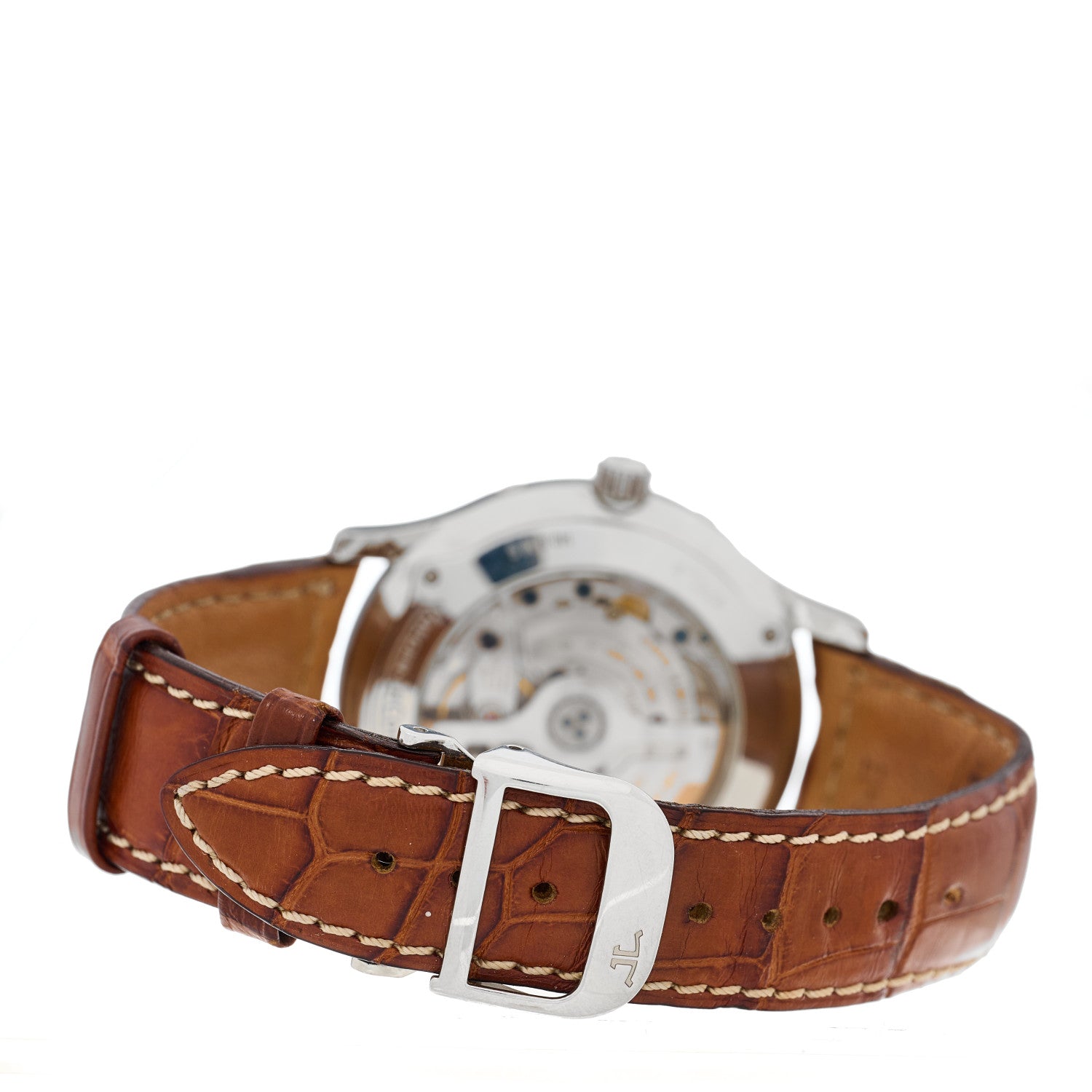 Jaeger-LeCoultre Stainless Steel Alligator 37mm Master Calendar Moon Phase Automatic Watch Black 140.8.98.S 3 of 4