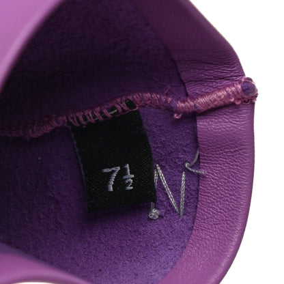 Chanel Lambskin CC Fingerless Gloves 7.5 Purple 4 of 9