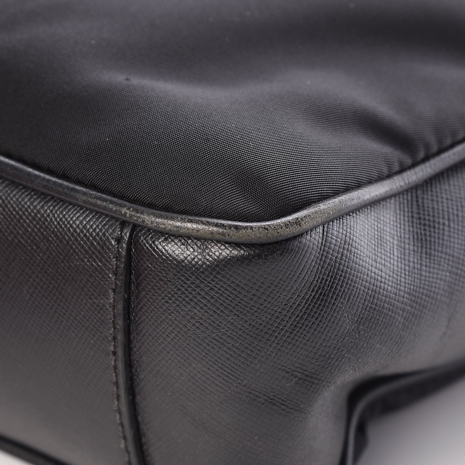 Prada Tessuto Nylon Saffiano Metal Triangle Logo Work Bag Black 19 of 34
