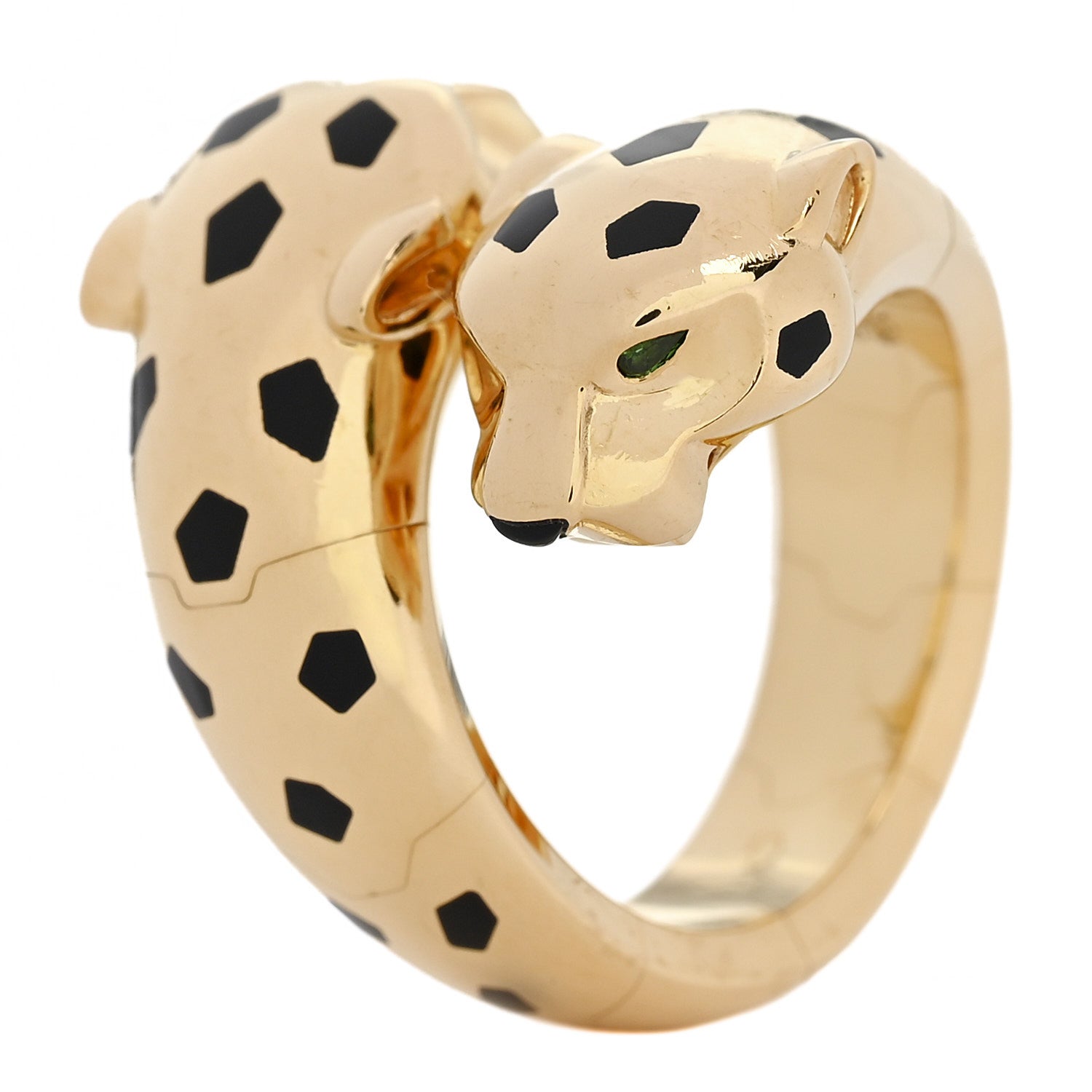 Cartier 18K Yellow Gold Tsavorite Black Onyx Black Lacquer