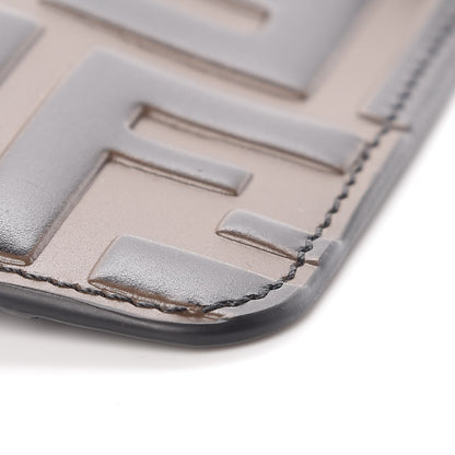 Fendi Vitello Cruise F is Fendi Bi-Color FF 1974 Embossed Key Case Pouch Maya Black 8 of 9