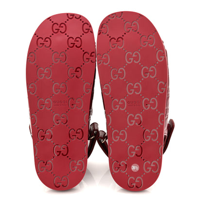 Gucci Guccissima GG Embossed Womens Sandals 39.5 Rosso Ancora 6 of 10