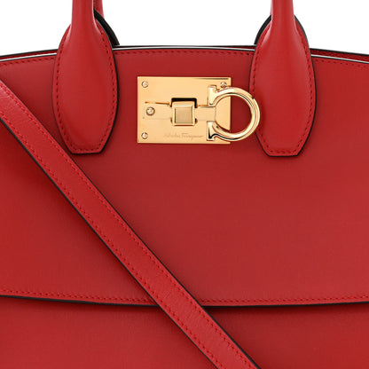 Salvatore Ferragamo Calfskin The Studio Bag Red 8 of 10
