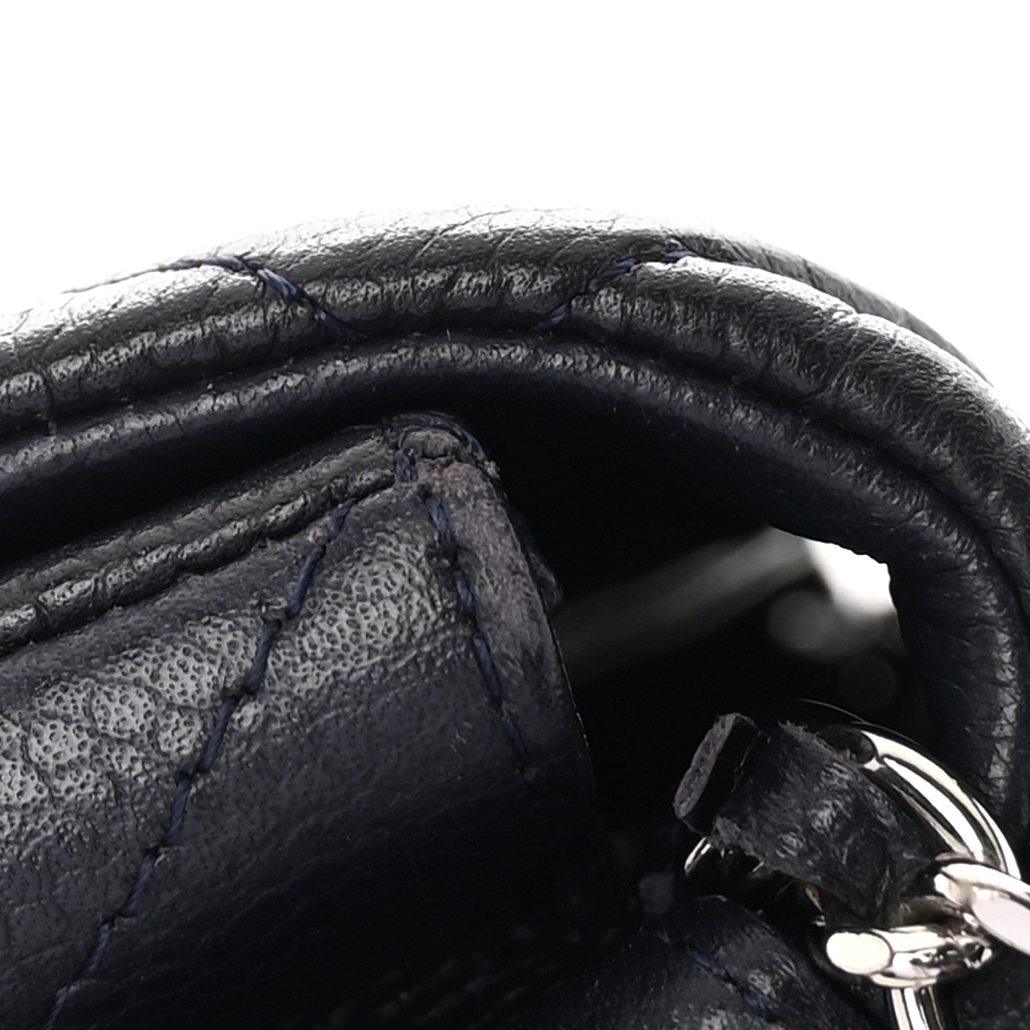 Chanel Caviar Quilted Clutch With Chain Flap Navy Blue 12 of 13