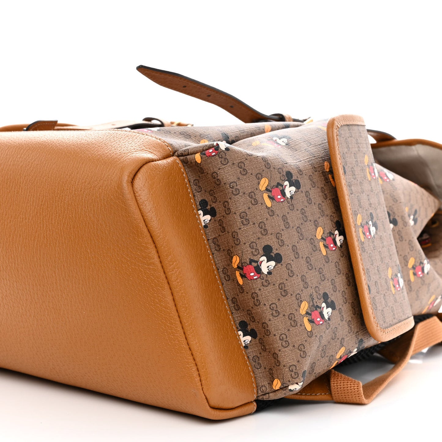 X DISNEY Mini Vintage GG Supreme Monogram Mickey Mouse Medium Backpack Beige Vintage Sun Oil