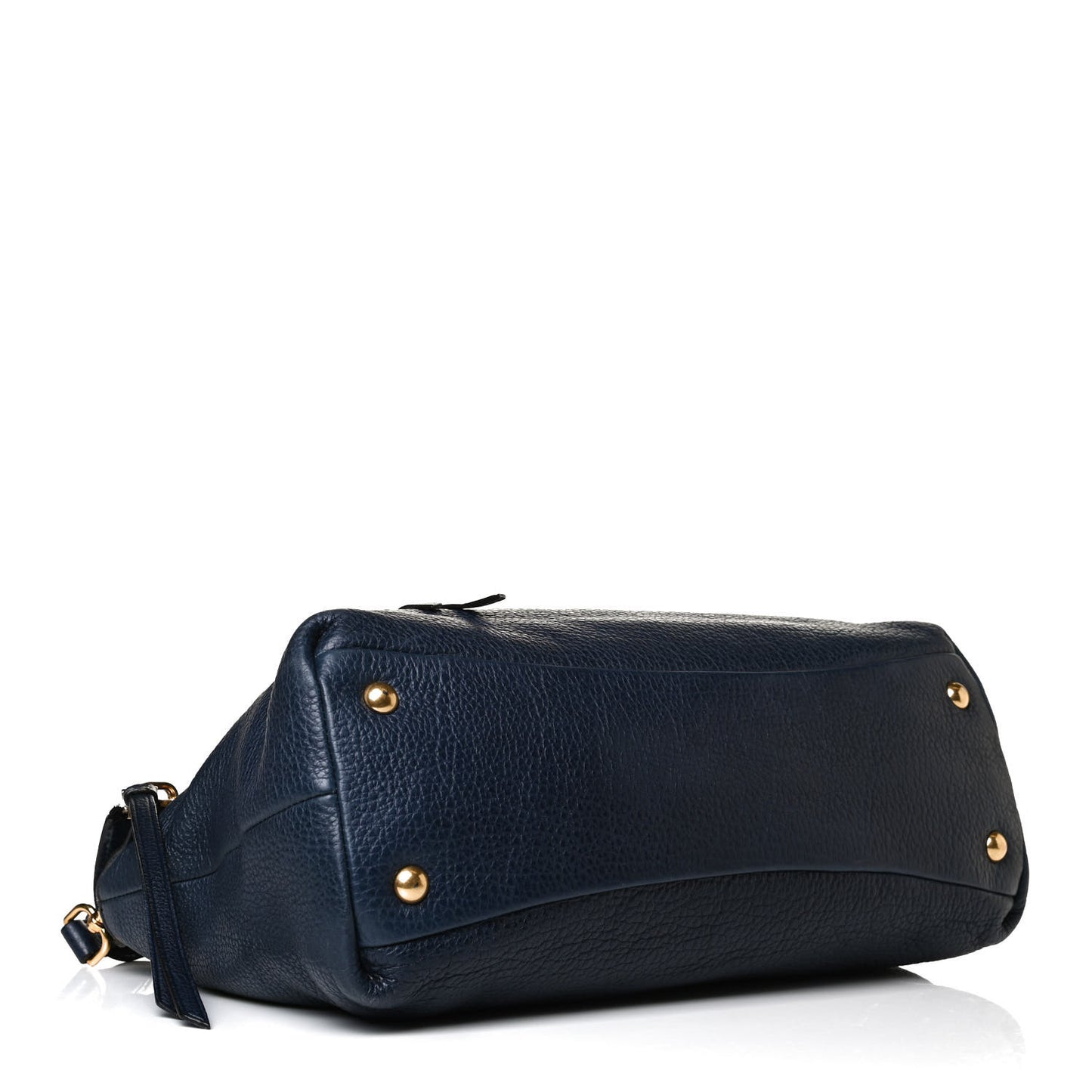 Goatskin Madras Zip Crossbody Bag Navy