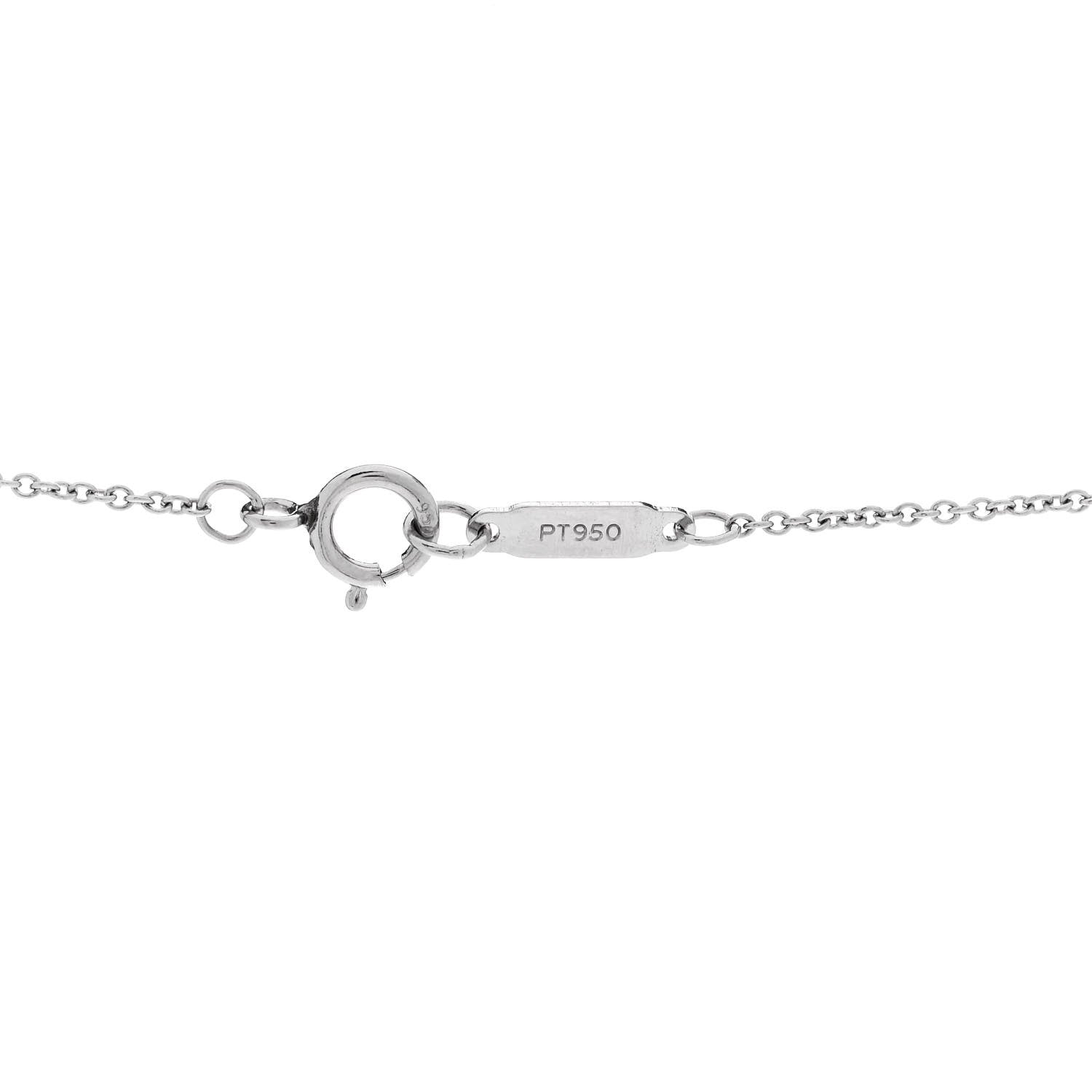 Tiffany Platinum Diamond Octagon Key Charm Pendant Necklace 5 of 6