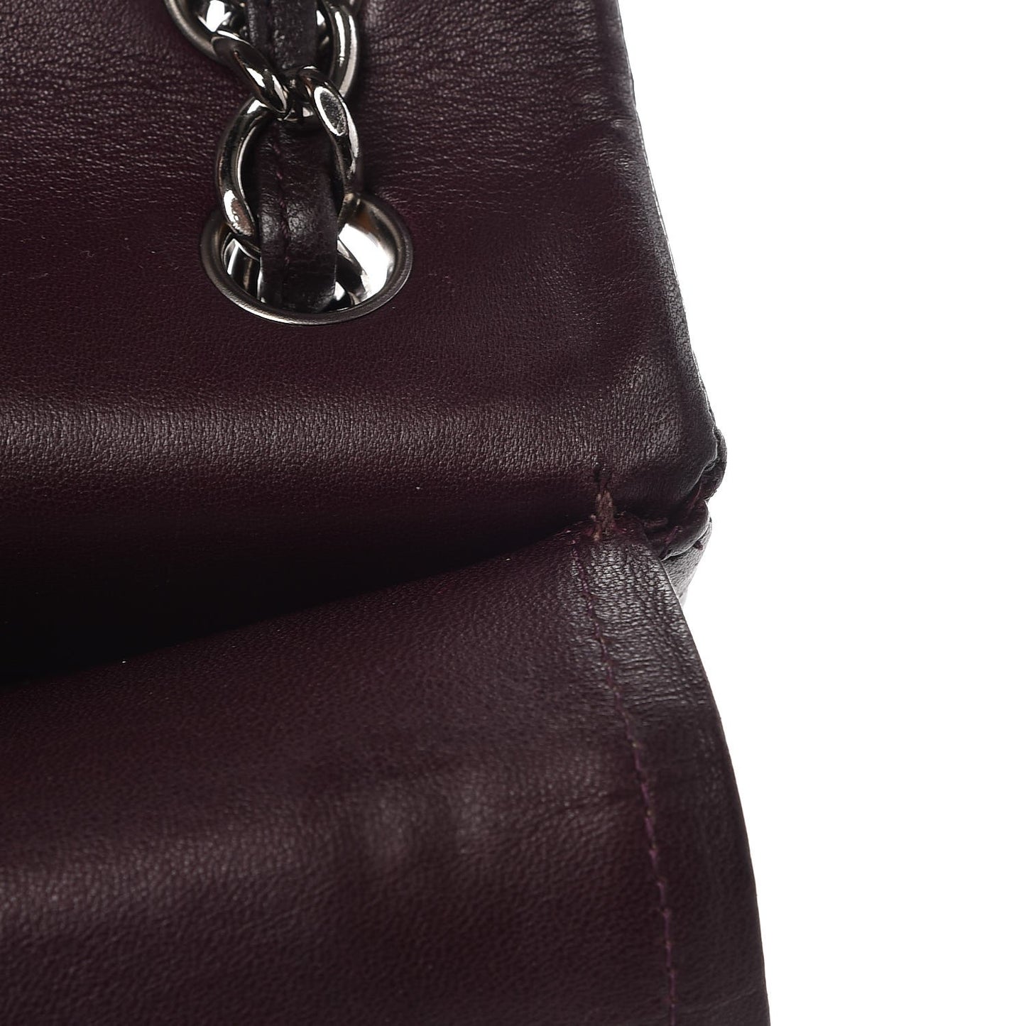 Lambskin Quilted Jumbo Double Flap Dark Purple