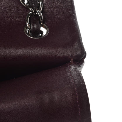 Chanel Lambskin Quilted Jumbo Double Flap Dark Purple 13 of 15