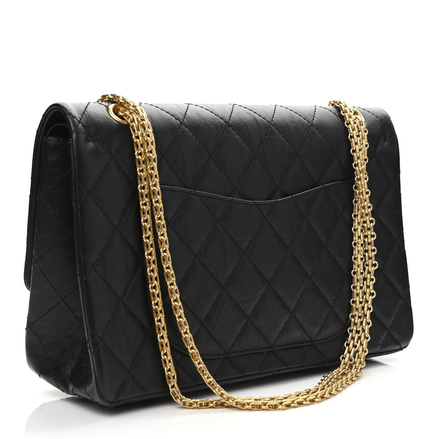 Aged Calfskin Quilted 2.55 Reissue 227 Flap Black