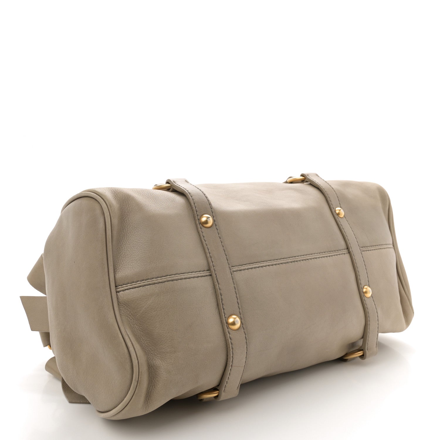Miu Miu Vitello Medium Bow Bag Grey 4 of 15