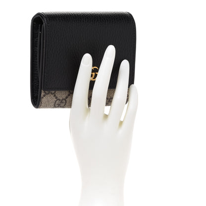Gucci Dollar Calfskin GG Supreme Monogram Medium GG Marmont Wallet Black Beige Ebony 2 of 7