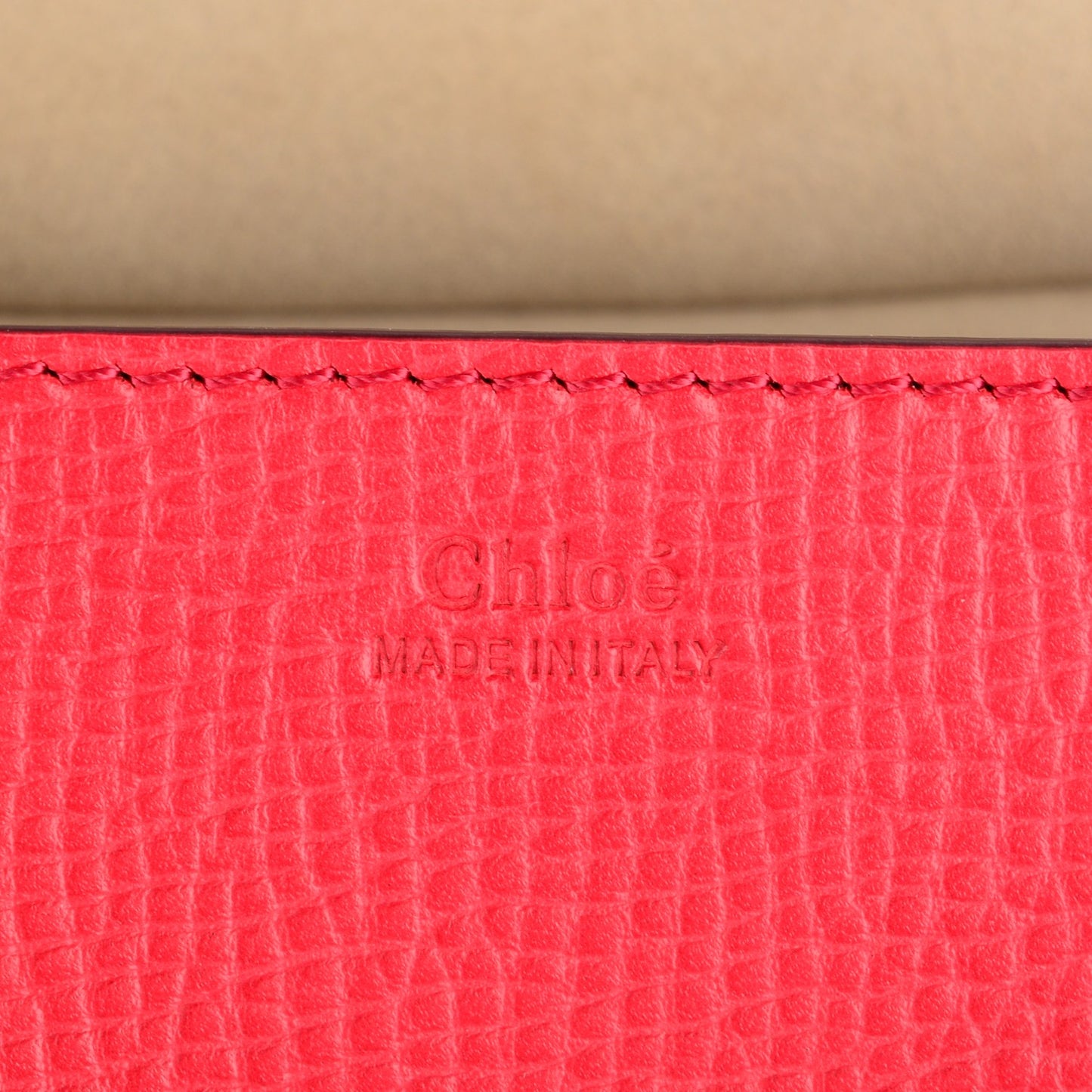 Grained Calfskin Lambskin Drew Shoulder Bag Tulip Red