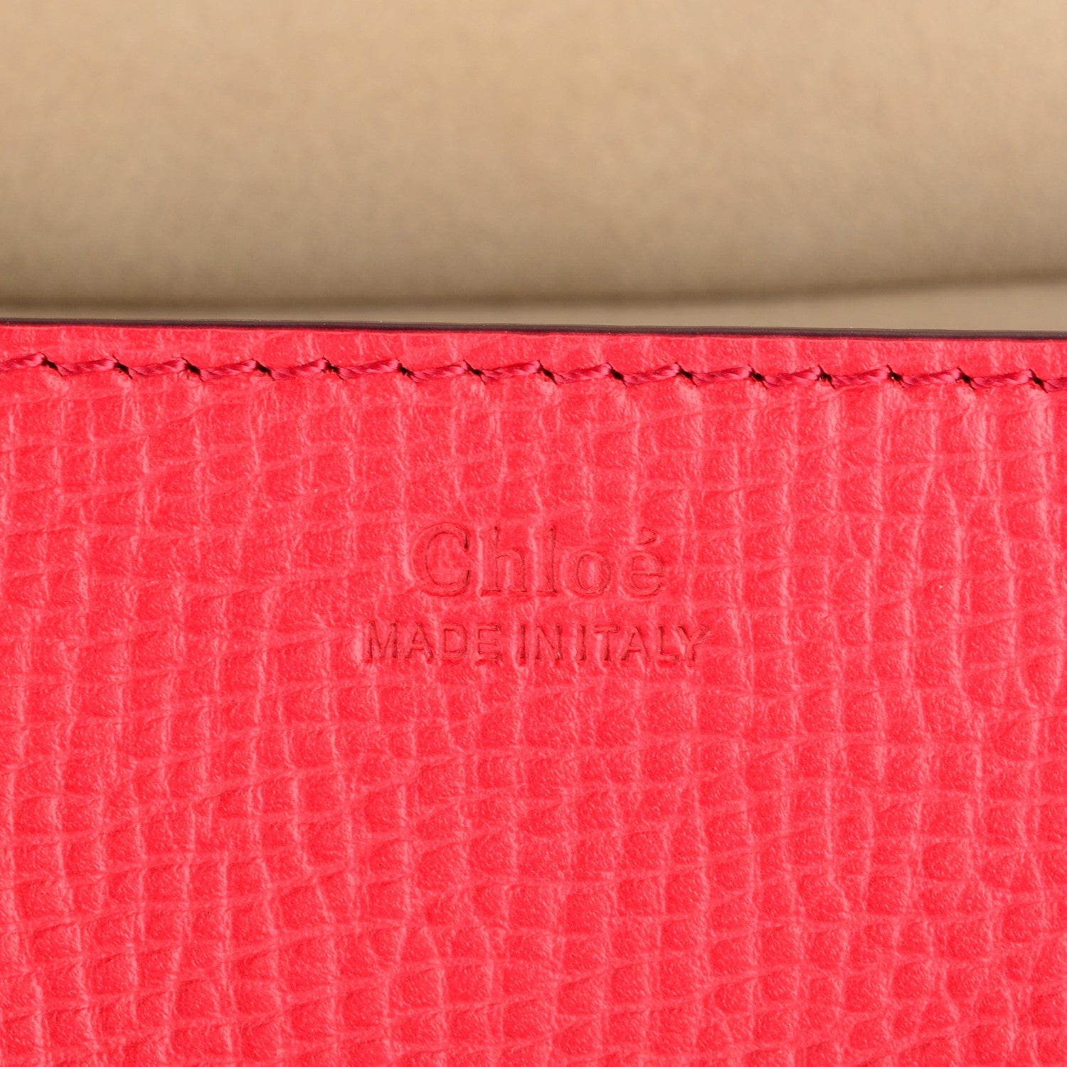 Chloe Grained Calfskin Lambskin Drew Shoulder Bag Tulip Red 6 of 7