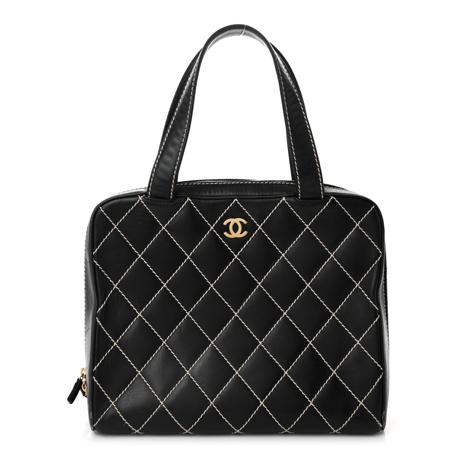 Chanel Calfskin Contrast Stitch Surpique Black 1 of 13