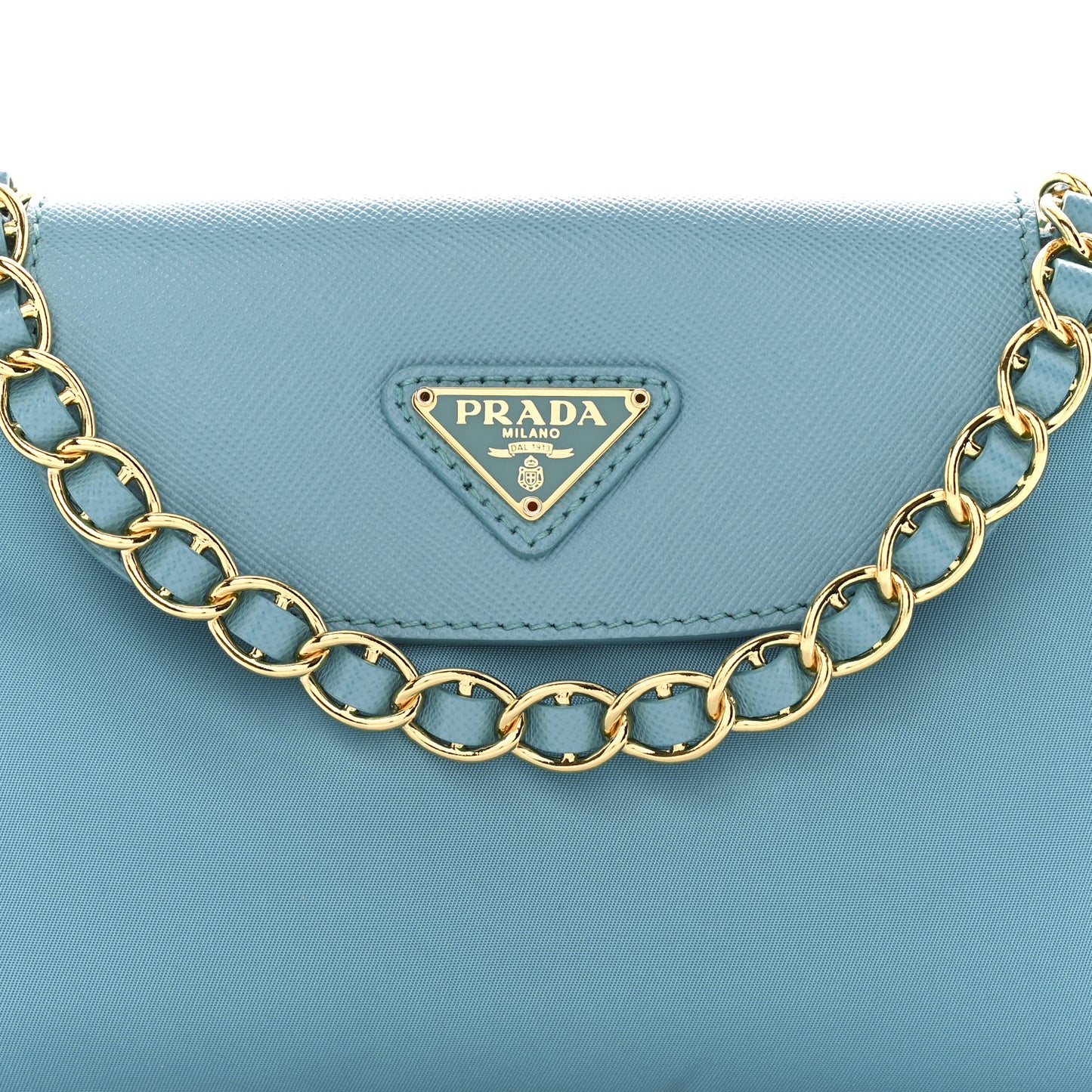 Tessuto Nylon Saffiano Crossbody Bag Turchese