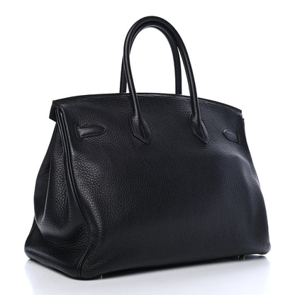 Hermes Taurillon Clemence Birkin 35 Black 2 of 11
