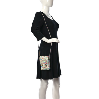 Gucci X LIBERTY OF LONDON Textured Calfskin Floral Fawn Print Mini Horsebit 1955 Crossbody Bag Multicolor Ivory 2 of 10