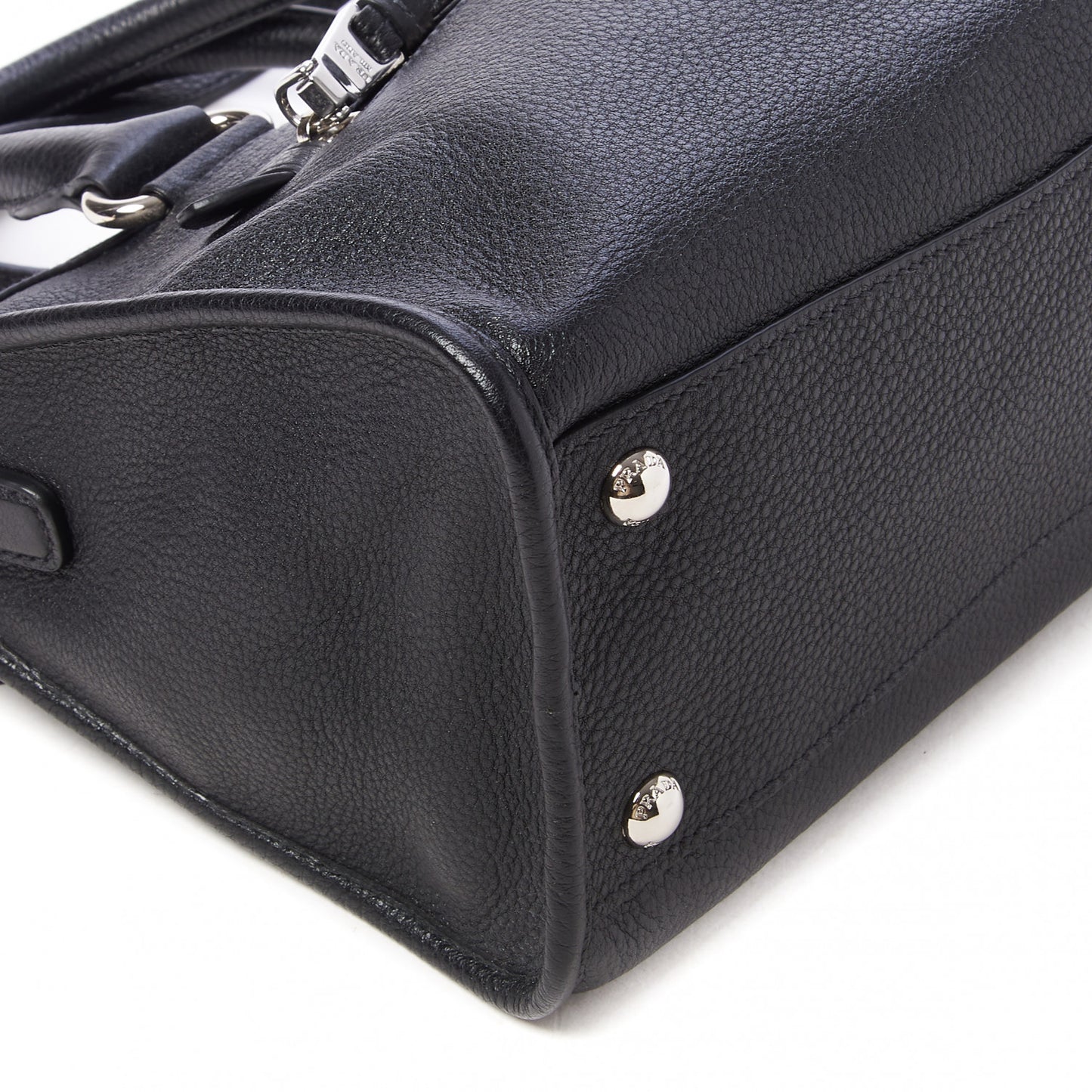 Vitello Phenix Top Handle Shopping Satchel Black