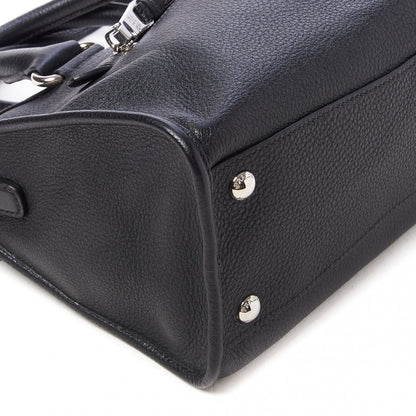 Prada Vitello Phenix Top Handle Shopping Satchel Black 5 of 8