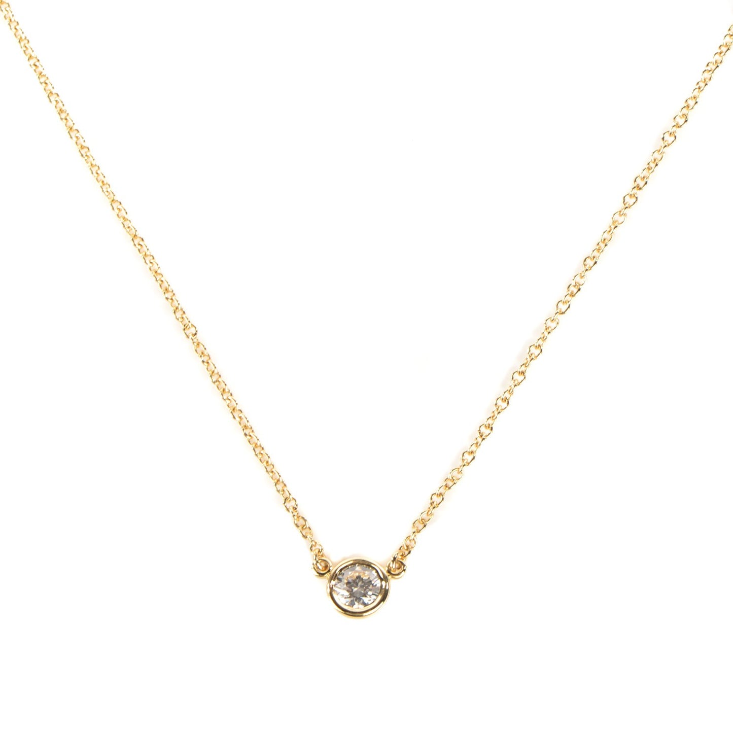 18K Yellow Gold Diamond .25ct Elsa Peretti Diamonds by the Yard Pendant Necklace