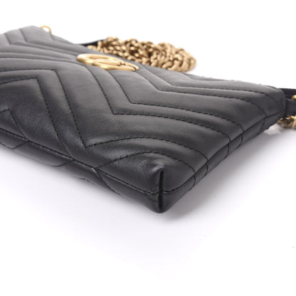 Gucci Calfskin Matelasse Mini GG Marmont Chain Bag Black 6 of 8