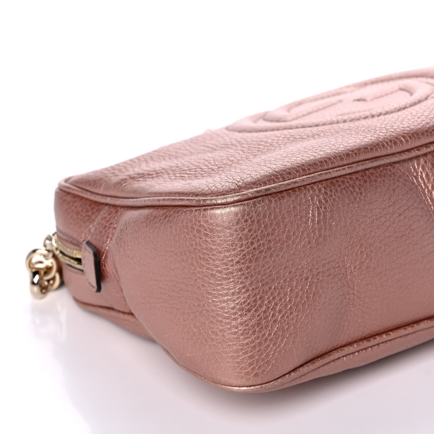 Gucci Metallic Pebbled Calfskin Small Soho Bowler Pink 10 of 11