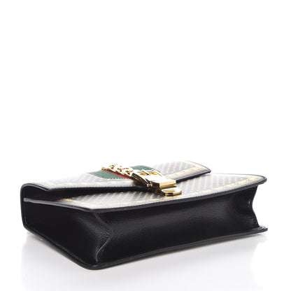 Gucci Calfskin Star Printed Small Sylvie Shoulder Bag Gold Black 4 of 7