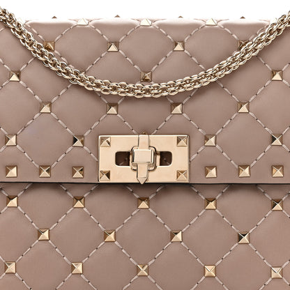 Valentino Garavani Lambskin Medium Rockstud Spike Shoulder Bag Poudre 7 of 10
