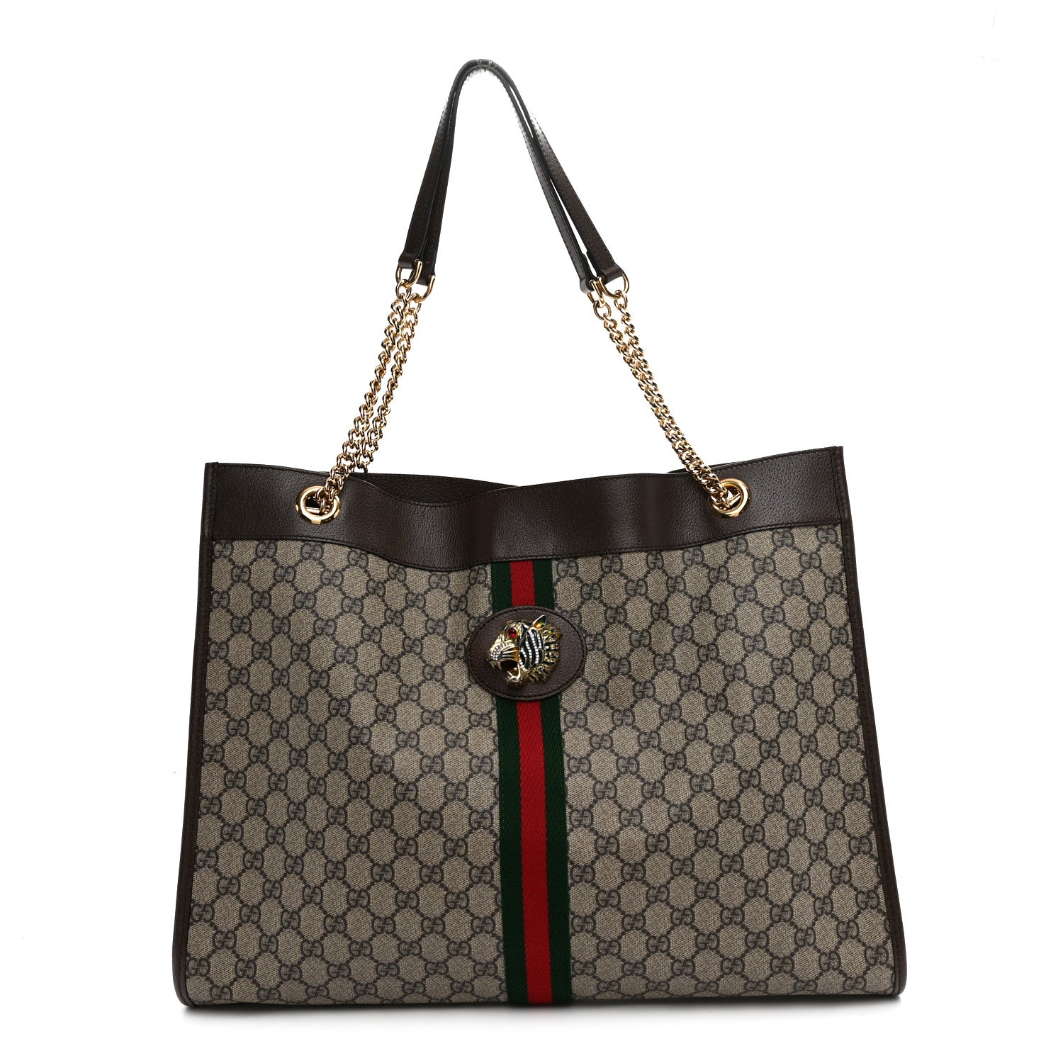 Gucci GG Supreme Monogram Large Rajah Chain Tote Beige New Acero 1 of 11