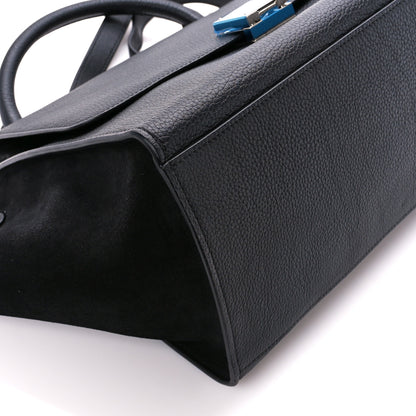 Celine Drummed Calfskin Suede Small Trapeze Black 8 of 9