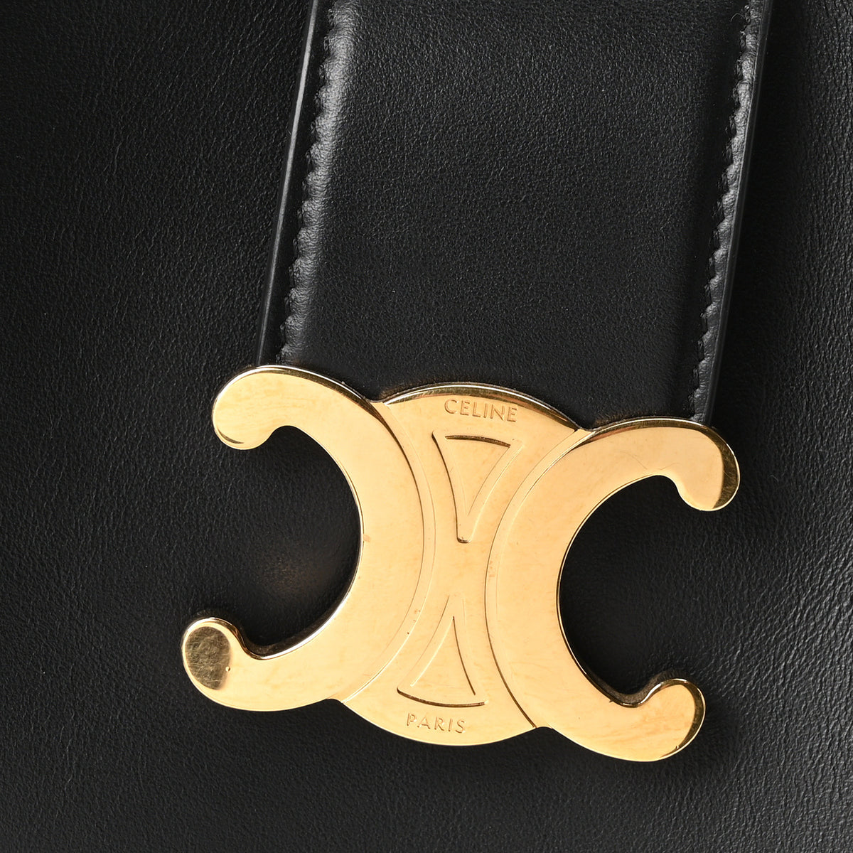 Smooth Calfskin Triomphe Medium Louise Bag Black