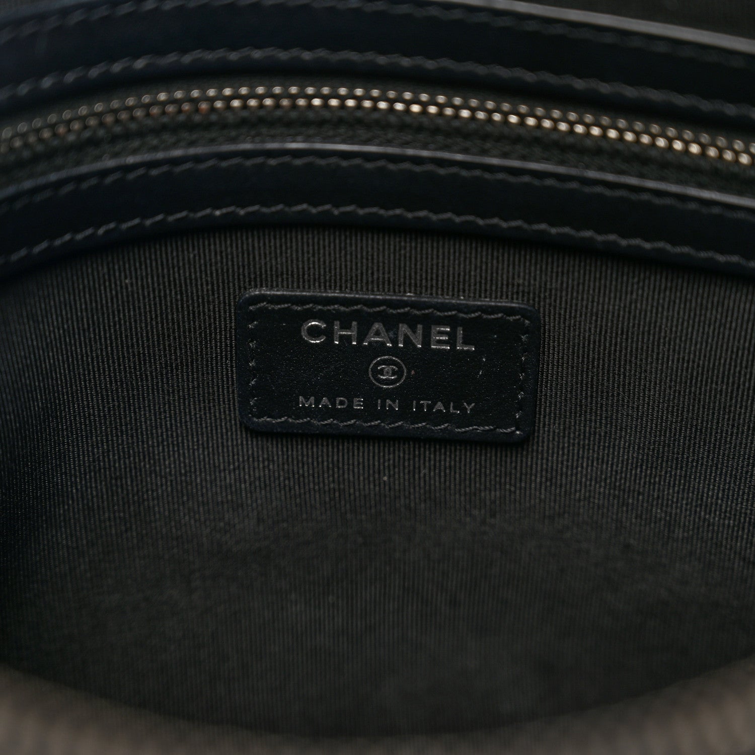 Chanel Caviar Chevron Quilted Medium Boy Cosmetic Case Black 6 of 8
