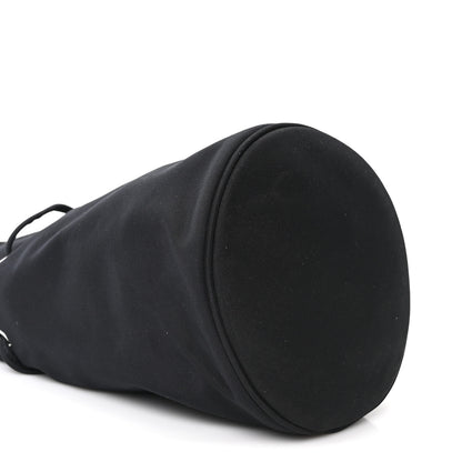 Balenciaga Recycled Sport Nylon Logo Embroidered Wheel Drawstring Bucket Bag Black White 9 of 10