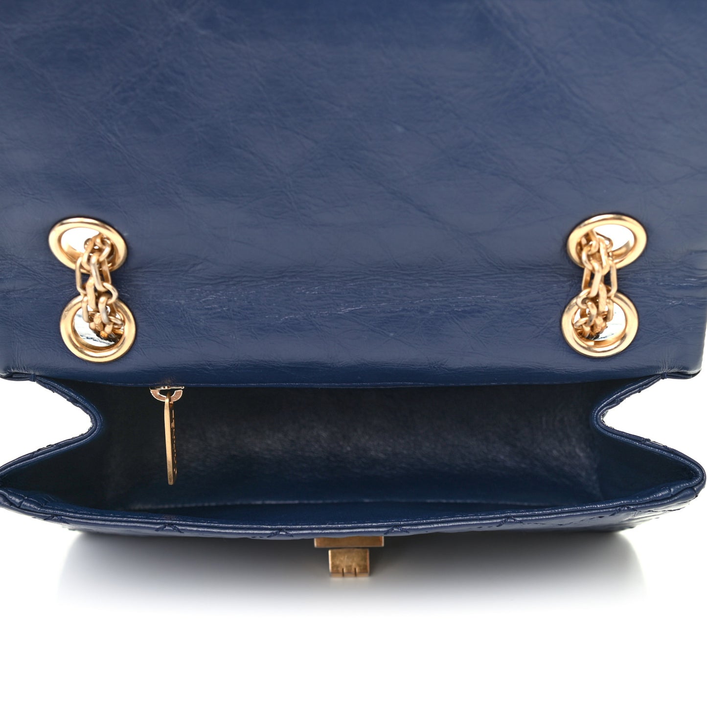 Aged Calfskin Quilted 2.55 Reissue Mini Flap Navy