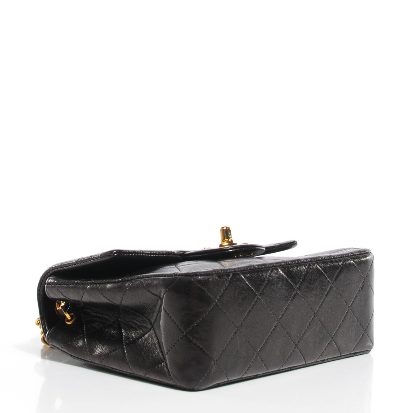 Lambskin Quilted Mini Square Flap Black