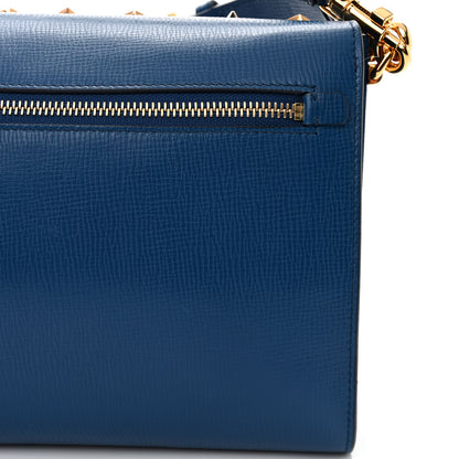 Dolce & Gabbana Calfskin Crystal Embellished Lucia Shoulder Bag Blue Multicolor 12 of 13
