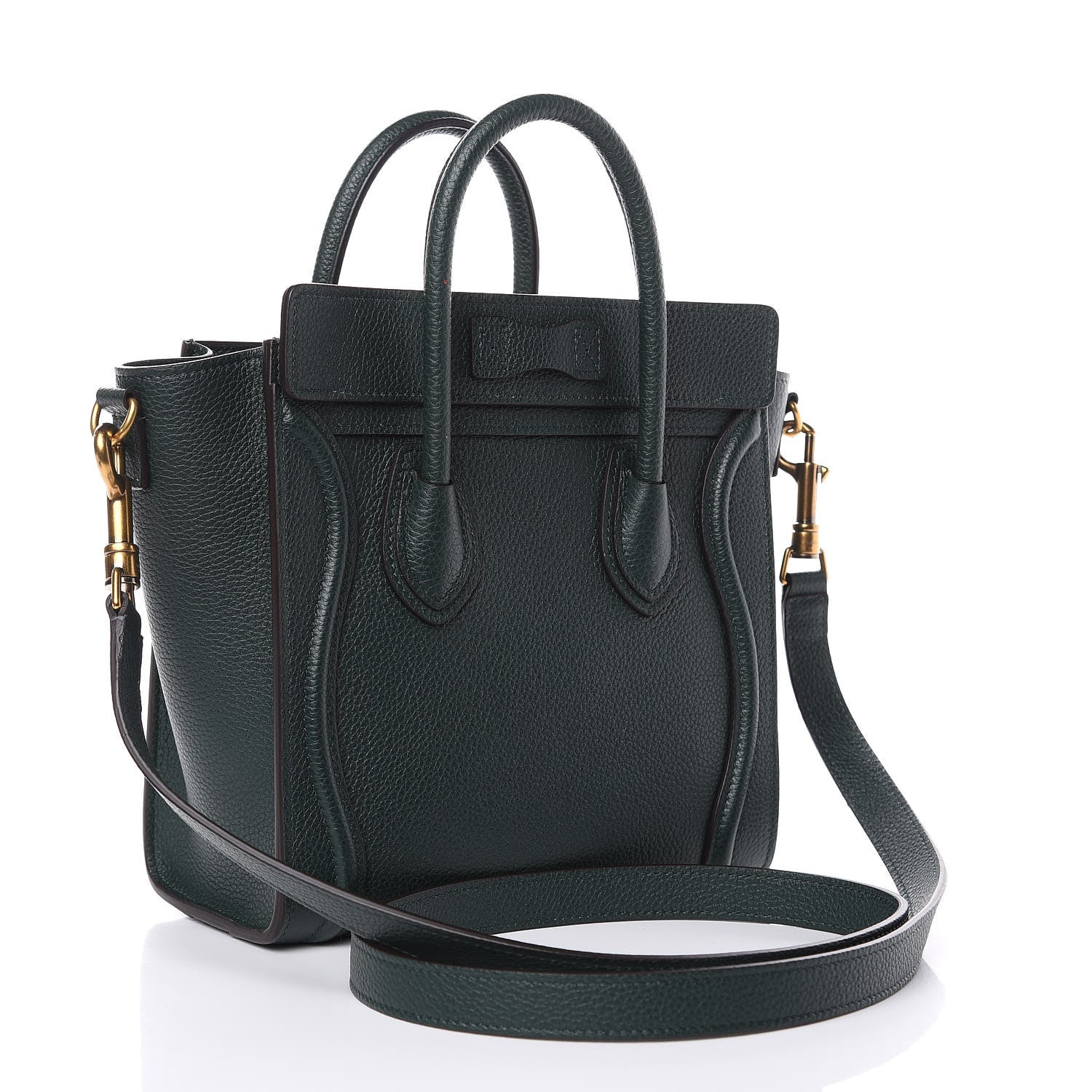 Celine Drummed Calfskin Nano Luggage Amazone 3 of 10